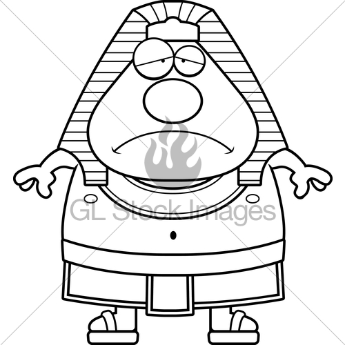 500x500 Sad Cartoon Egyptian Pharaoh Gl Stock Images