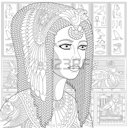 450x450 Stylized Ancient Queen Cleopatra (Or Nefertiti) And Egyptian