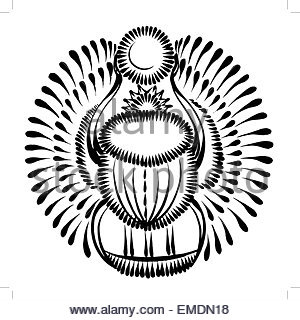 300x320 Decorative Ornament Scarab Beetle Egypt Stock Vector Art