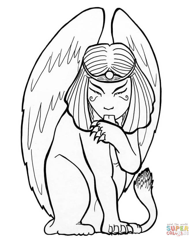 676x839 Sphinx Coloring Page 317510