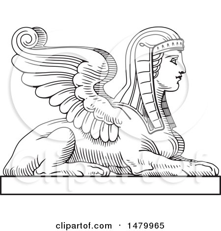 450x470 Clipart Of A Vintage Egyptian Sphinx