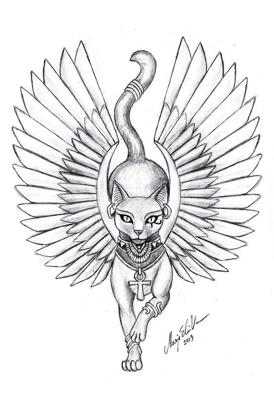 564x812 Drawn Cat Egypt