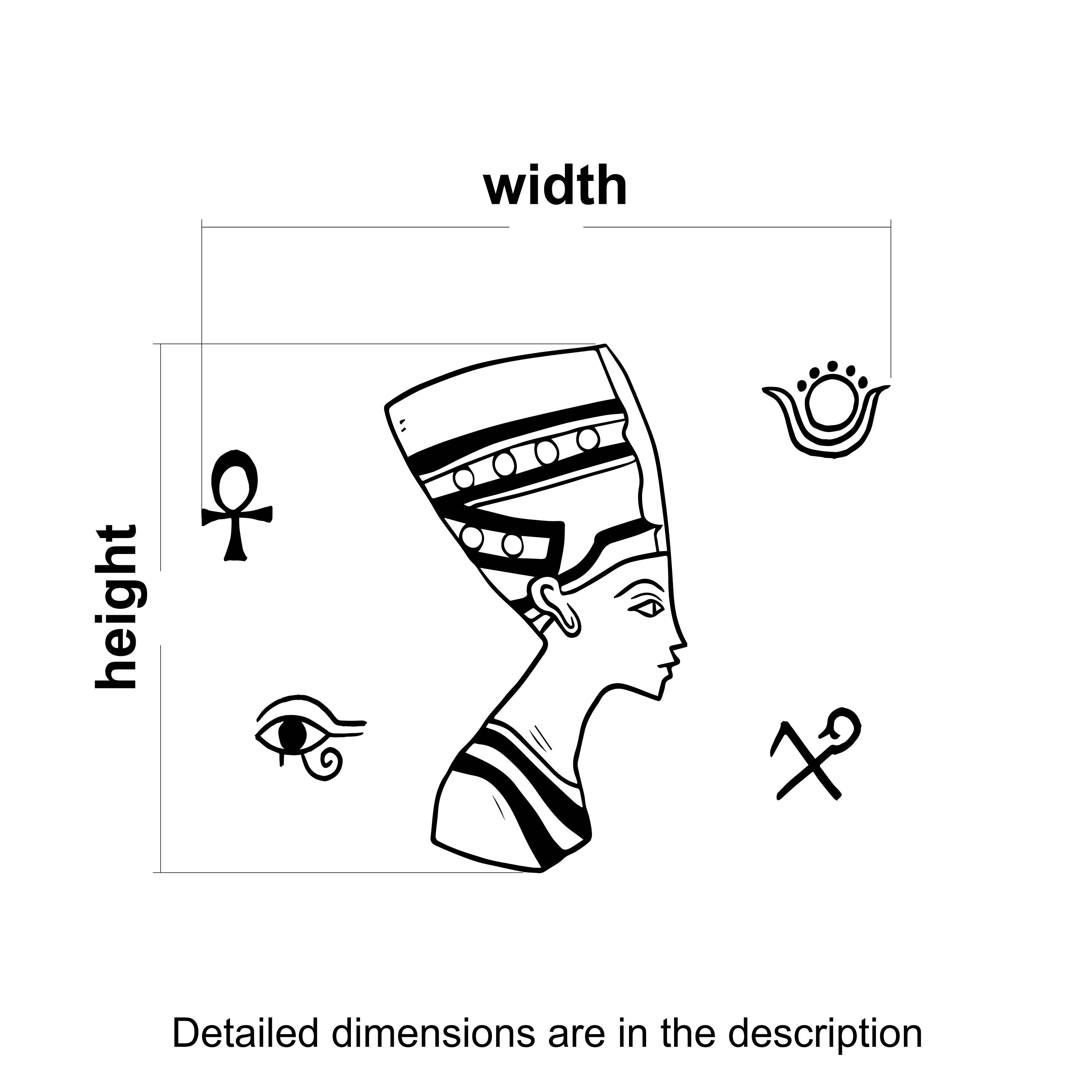 3000x3000 Egyptian Queen Wall Decal With National Symbols, Egyptian Style