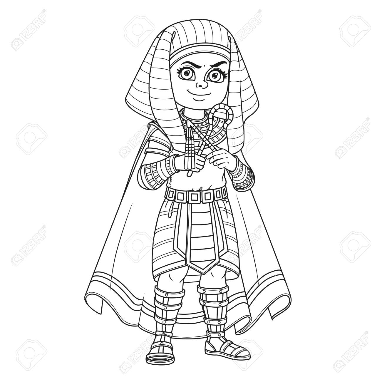 1300x1300 Cute Boy In Egyptian Pharaoh Costume Royalty Free Cliparts