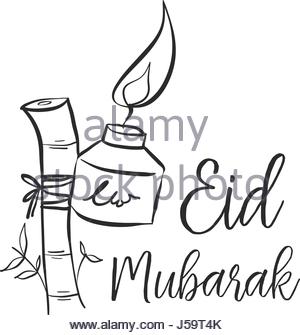 300x335 Hand Draw Doodle Eid Mubarak Stock Vector Art Amp Illustration
