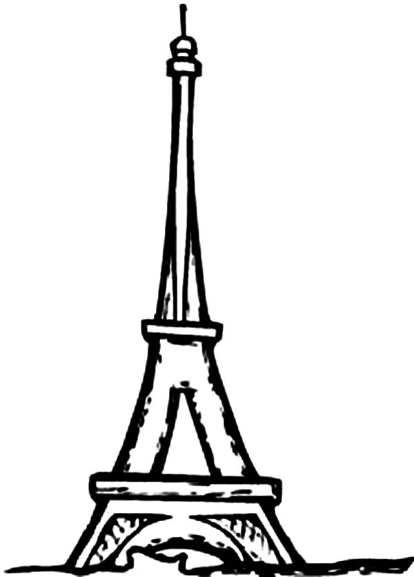 600x837 Eiffel Tower I'M In Love Coloring Page