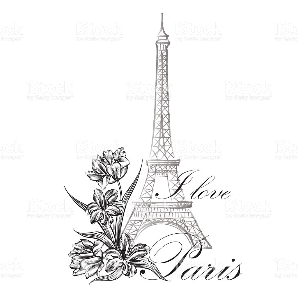 1024x1024 Drawn Eiffel Tower Europe
