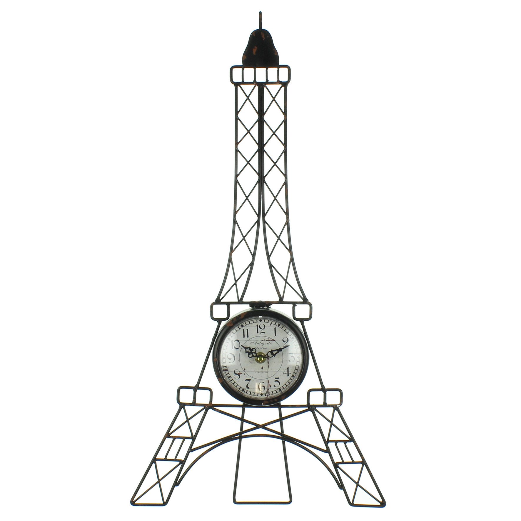 1772x1771 Hometime Wire Eiffel Tower Wall Clock With White Arabic Dial W7634