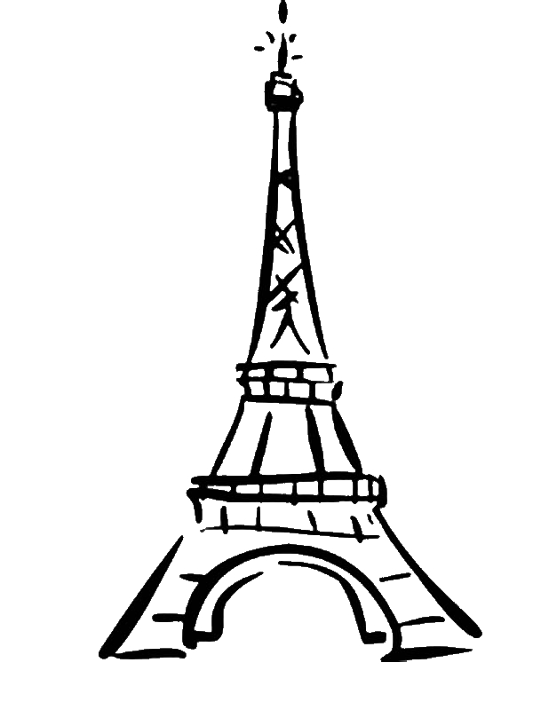 600x800 World Destination Eiffel Tower Coloring Page