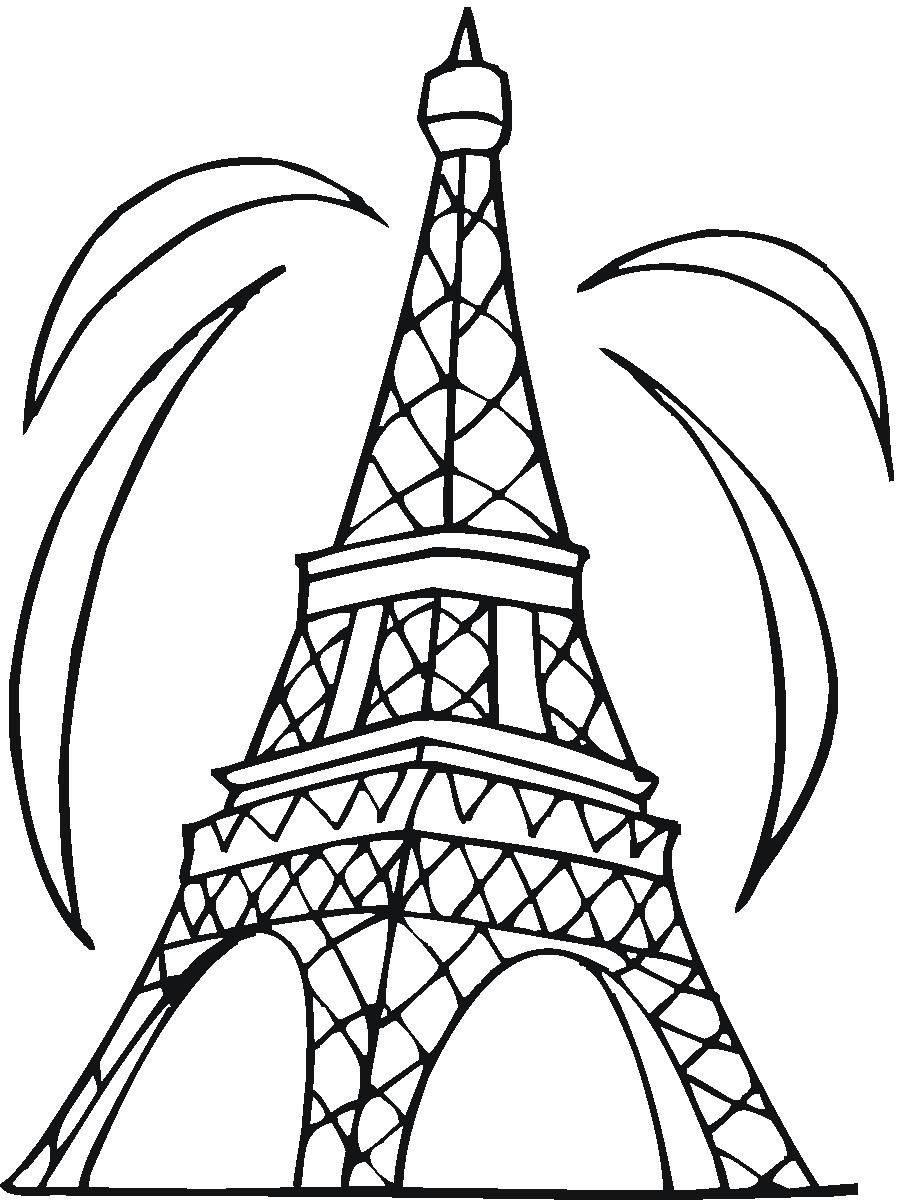 898x1200 Eiffel Tower Coloring Pages