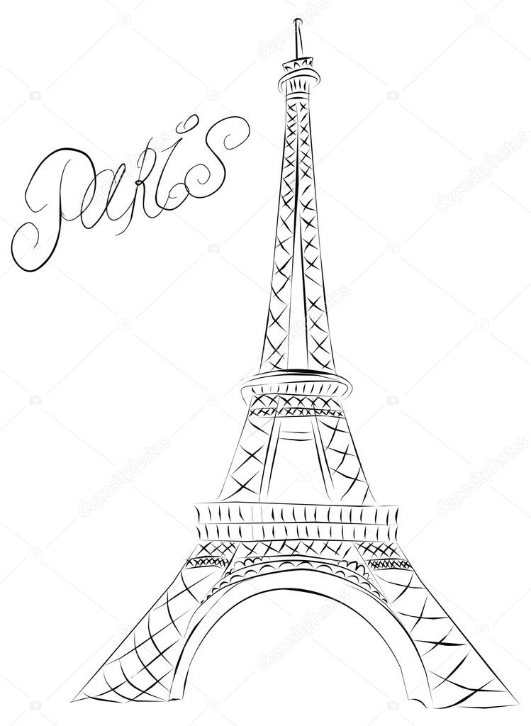 749x1024 Paris Eiffel Tower Stock Vector Marina99