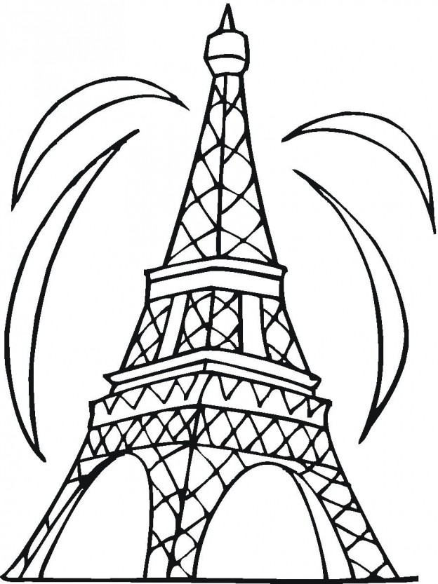 624x833 Eiffel Tower Coloring Sheet