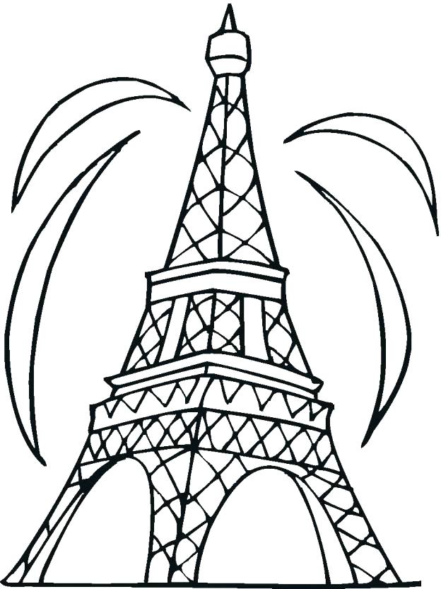 624x833 Elegant Eiffel Tower Coloring Pages For Famous Places Printable