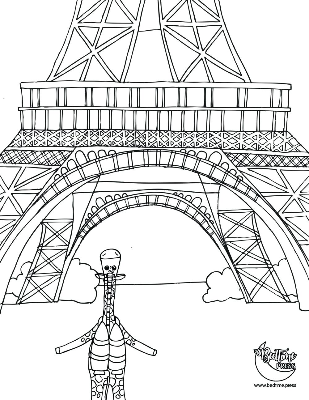 1000x1294 Coloring Eiffel Tower Coloring Page