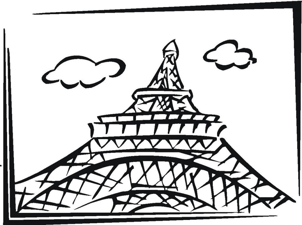 1024x763 Eiffel Tower Coloring Pages Bebo Pandco
