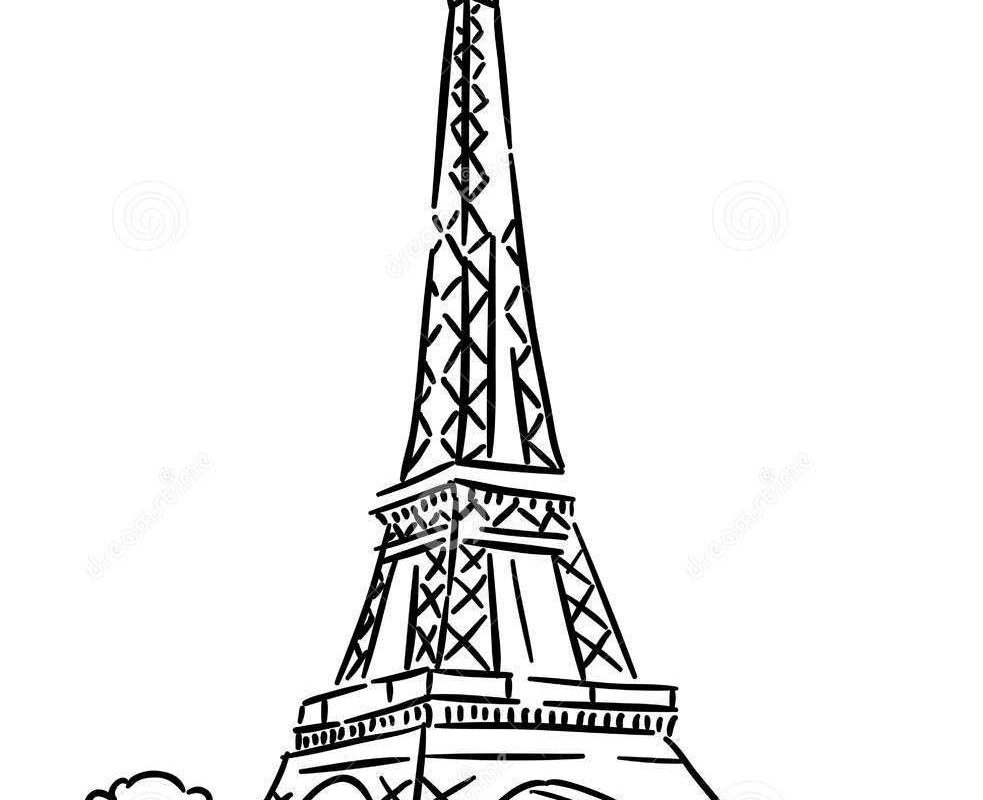 983x800 Eiffel Tower Coloring Pages For Kids Printable Free France Page