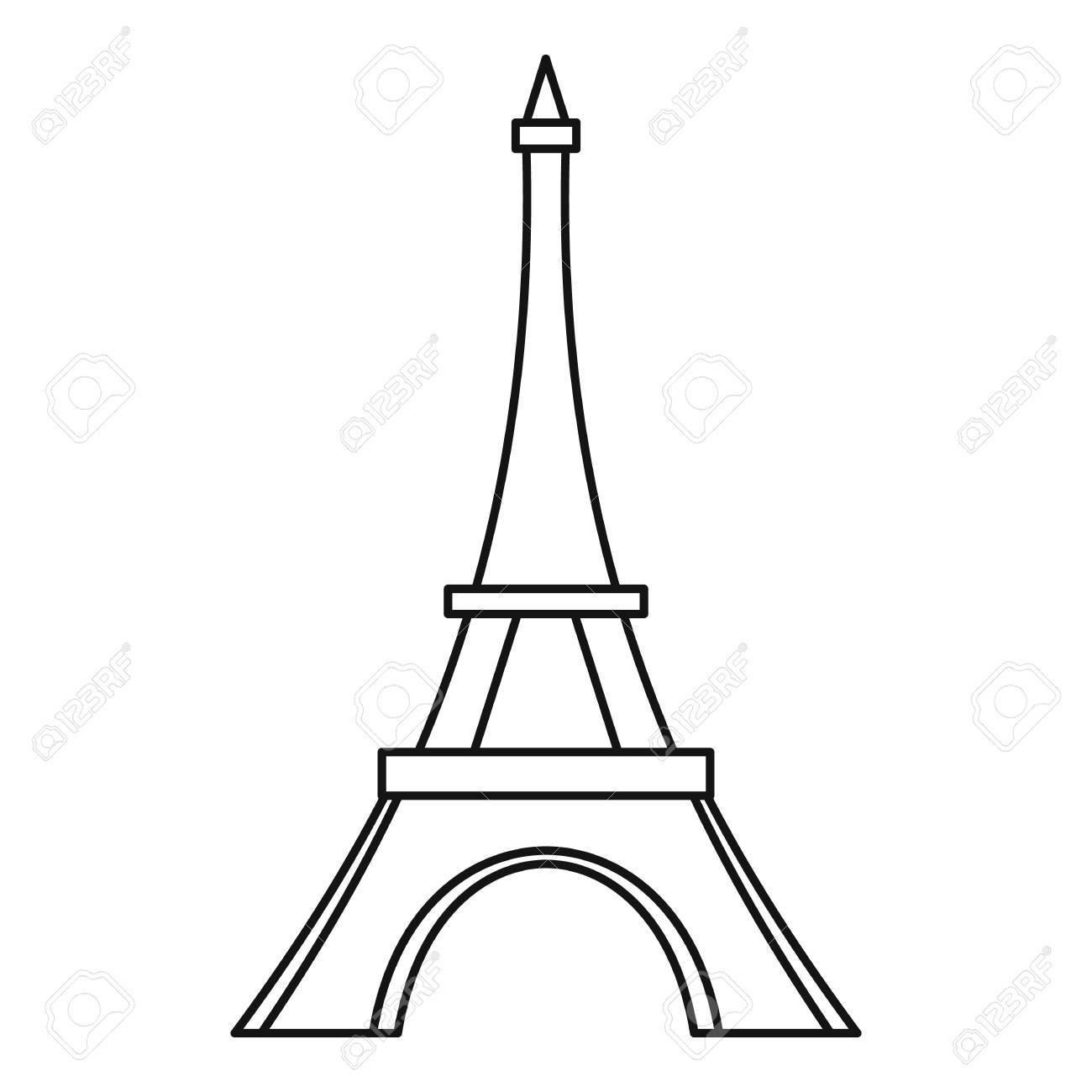 1300x1300 Eiffel Tower Icon. Outline Illustration Of Eiffel Tower Vector