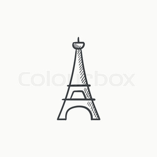 320x320 Eiffel Tower Vector Sketch Icon Isolated On Background. Hand Drawn