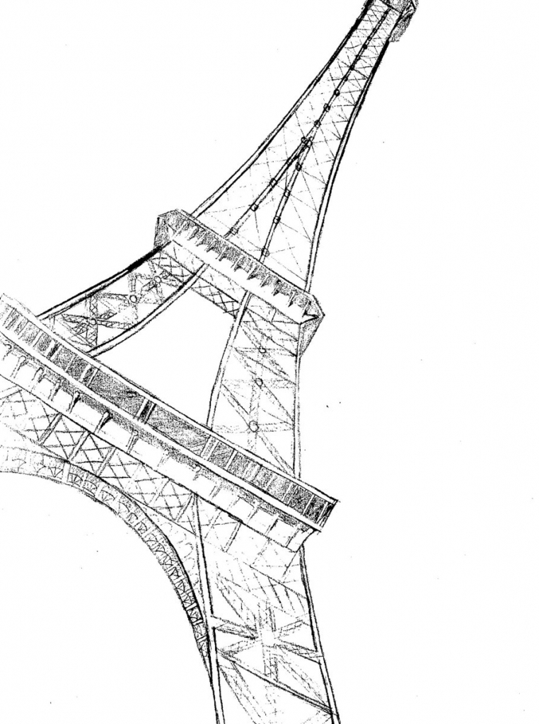 762x1024 Simple Eiffel Tower Drawing