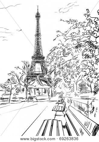 328x470 Stock Photo Of Street In Paris. Eiffel Tower