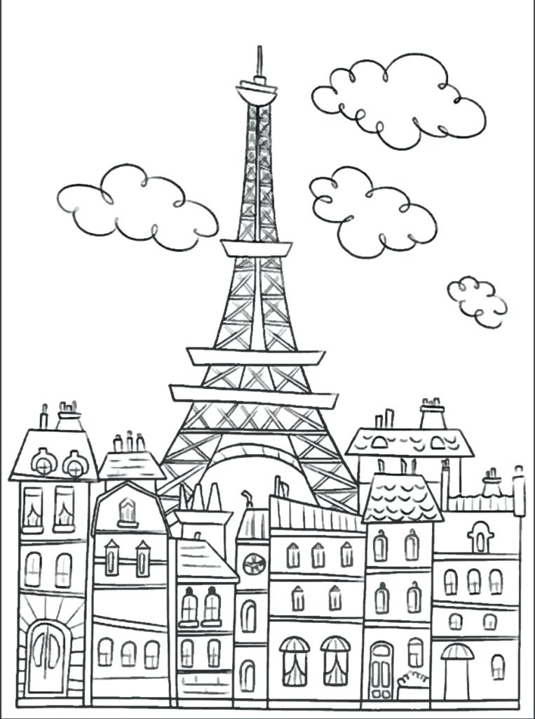 763x1024 Eiffel Tower Coloring Pages