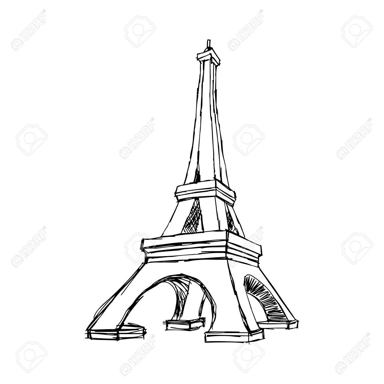 1300x1300 Illustration Vector Doodle Hand Drawn Of Sketch Paris Eiffel