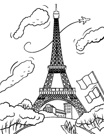 202x261 Eiffel Tower Coloring Page. Cool French Coloring Pages Printable