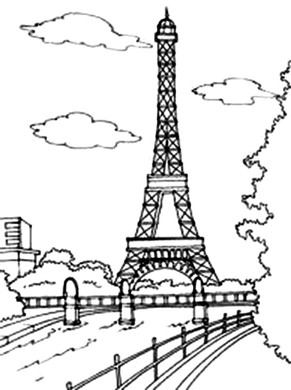600x804 Eiffel Tower Coloring Pages Preschool For Tiny Draw Paint