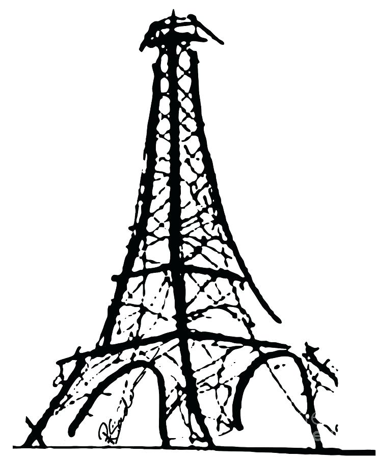 738x900 Eiffel Tower Drawings Free Free Hand Sketch Collection Tower