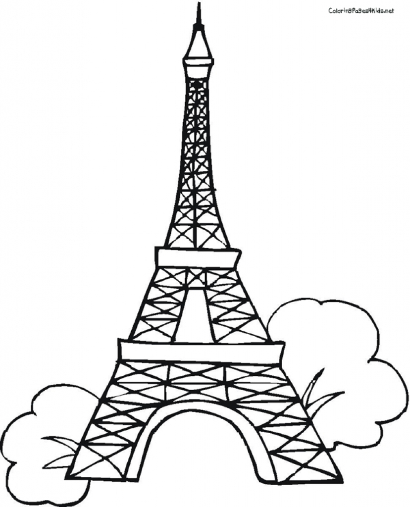828x1024 Eiffel Tower Coloring Page Free Printable Pages Fancy Colouring