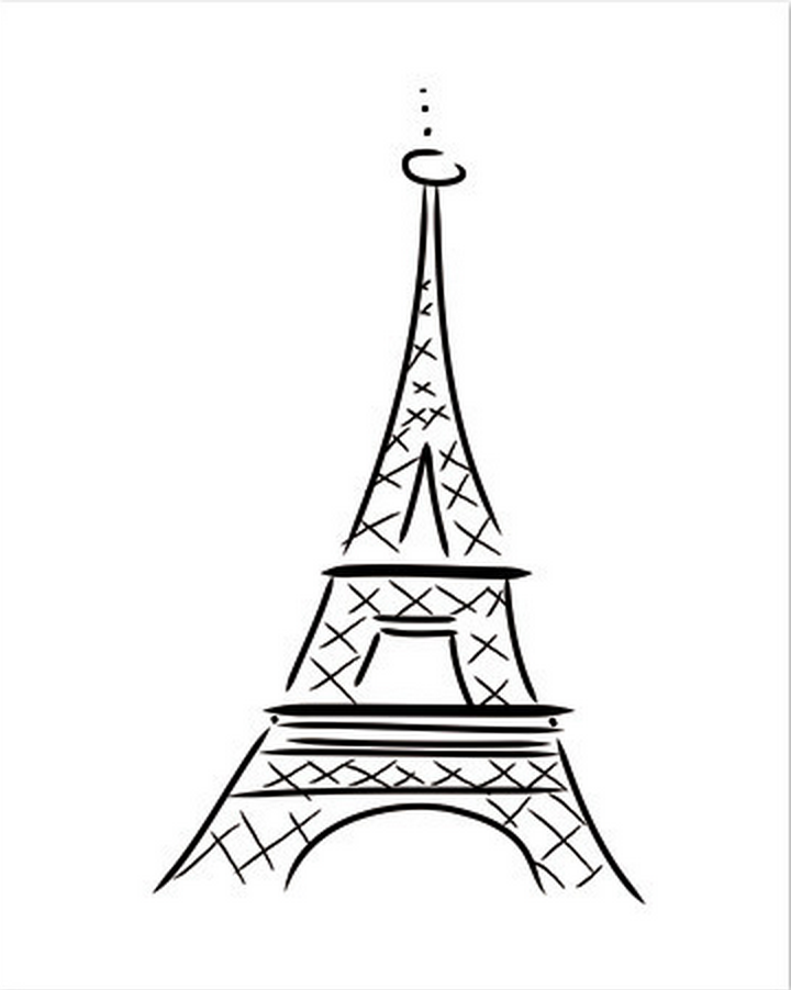 720x902 The Everygirl Eiffel Tower Letterpress Print,