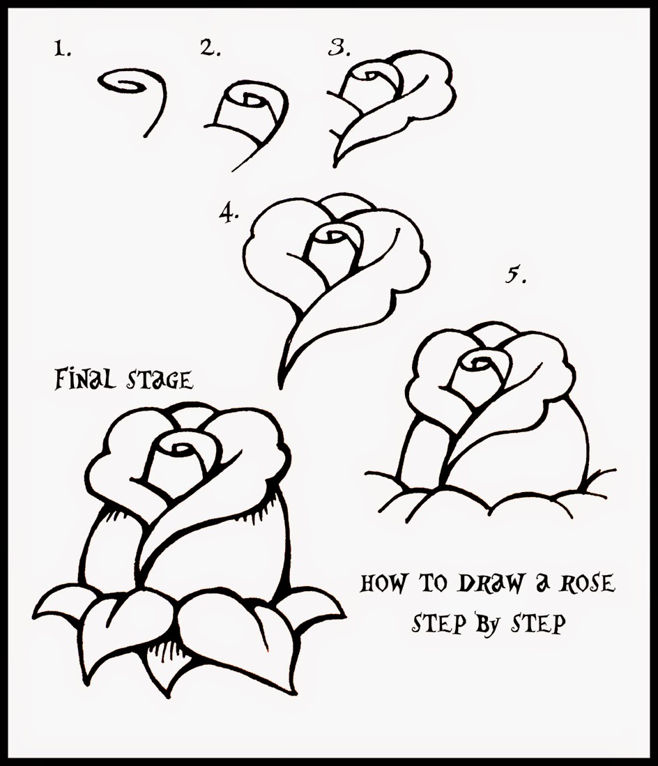 944x1099 How To Draw A Rose With Easy Steps