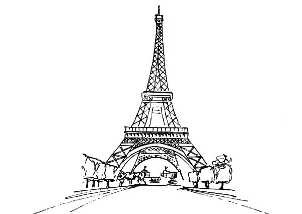 600x425 Coloring Pages Of The Eiffel Tower How To Draw The Tower Step By