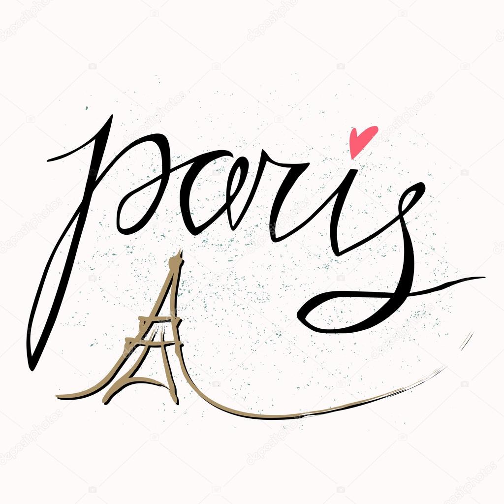 1024x1024 Paris. Vector Hand Drawn Illustration With Eiffel Tower. The Hand