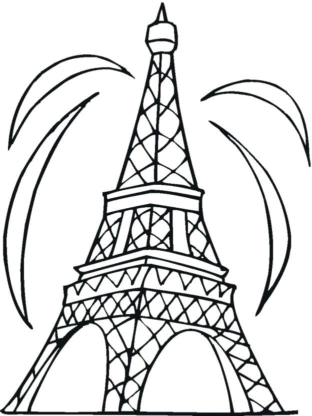 624x833 Eiffel Tower Coloring Pages