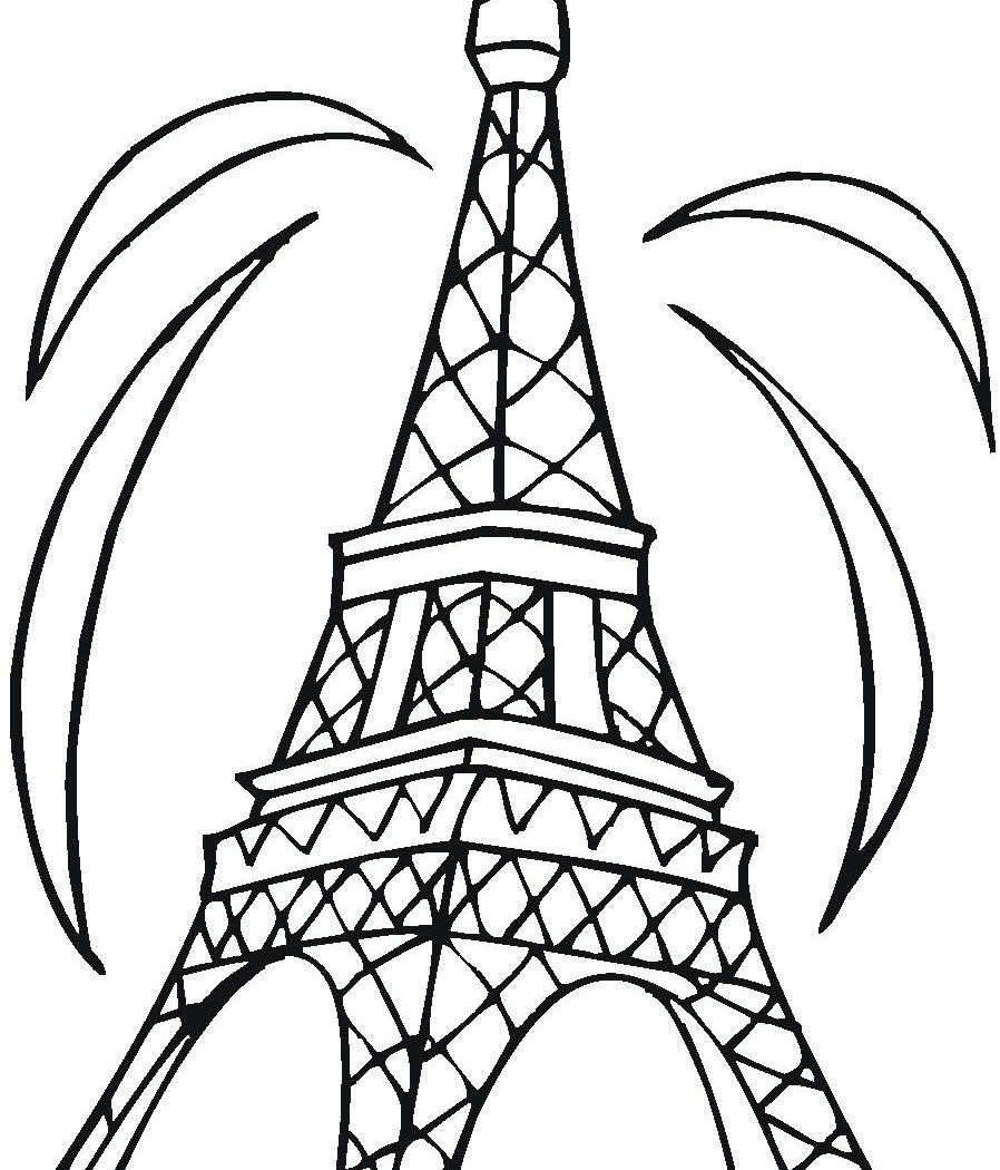 898x1050 Drawn Eiffel Towering Page Pencil And In Coloring Pages Tower