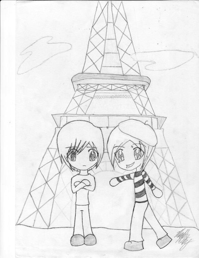 637x826 Drawn Eiffel Tower Chibi