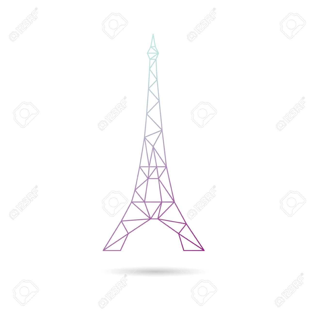 1300x1300 Eiffel Tower Abstract Isolated On A White Backgrounds, Vector
