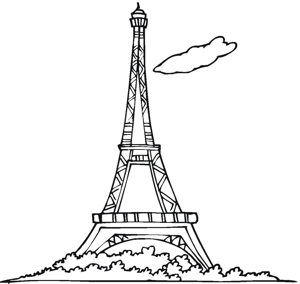 1200x1137 Eiffel Tower Clipart Coloring Page