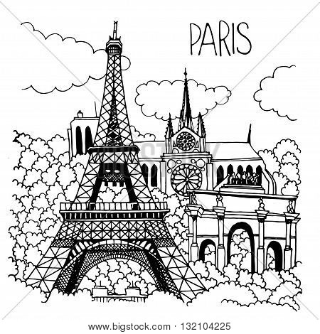 450x470 Hand Drawn Illustration Paris Vector Amp Photo Bigstock