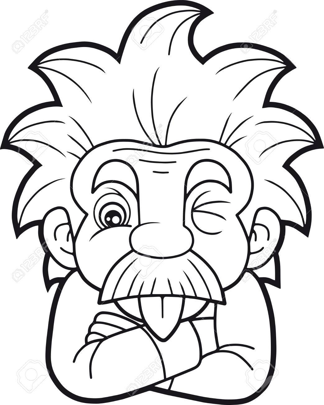 1042x1300 Cartoon Funny Einstein Shows His Tongue Royalty Free Cliparts