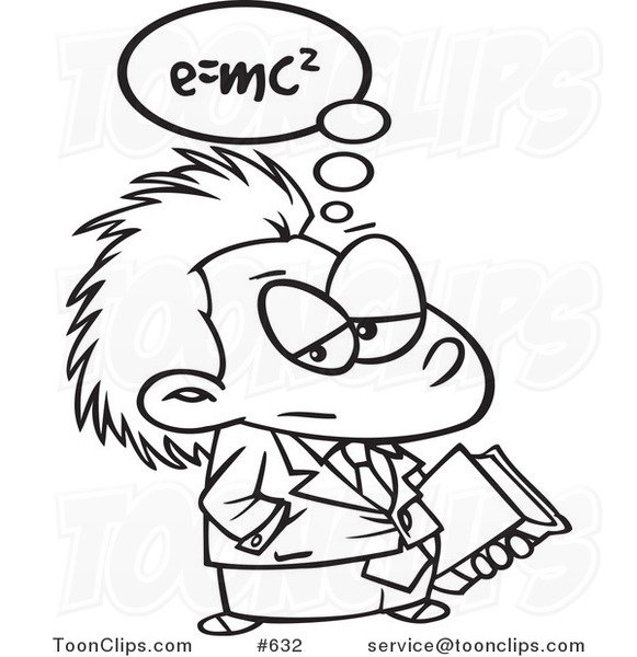 581x600 Cartoon Line Art Of Little Einstein Carrying A Book