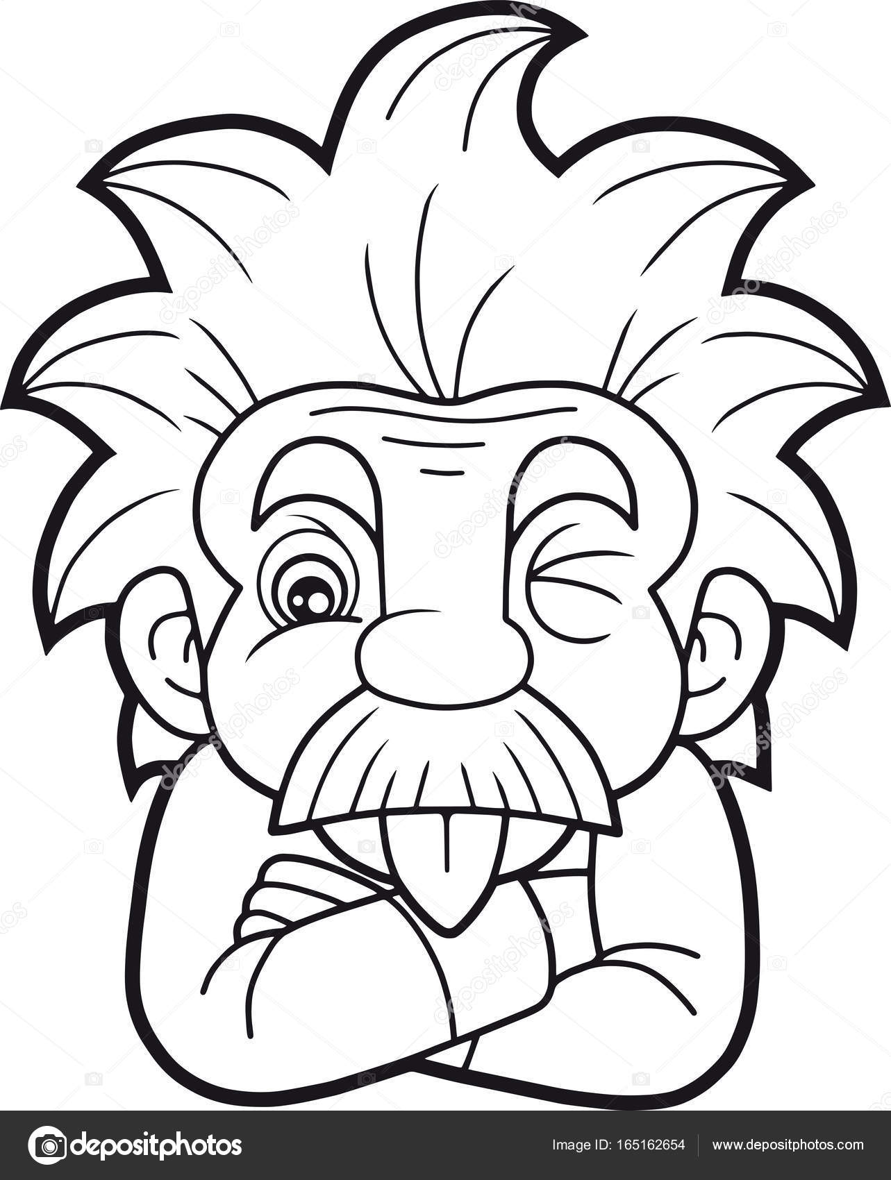 1283x1700 Funny Einstein Shows His Tongue Stock Vector Fargon