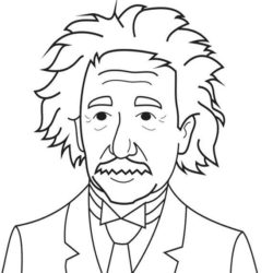 250x250 Albert Einstein Drawing, Pencil, Sketch, Colorful, Realistic Art