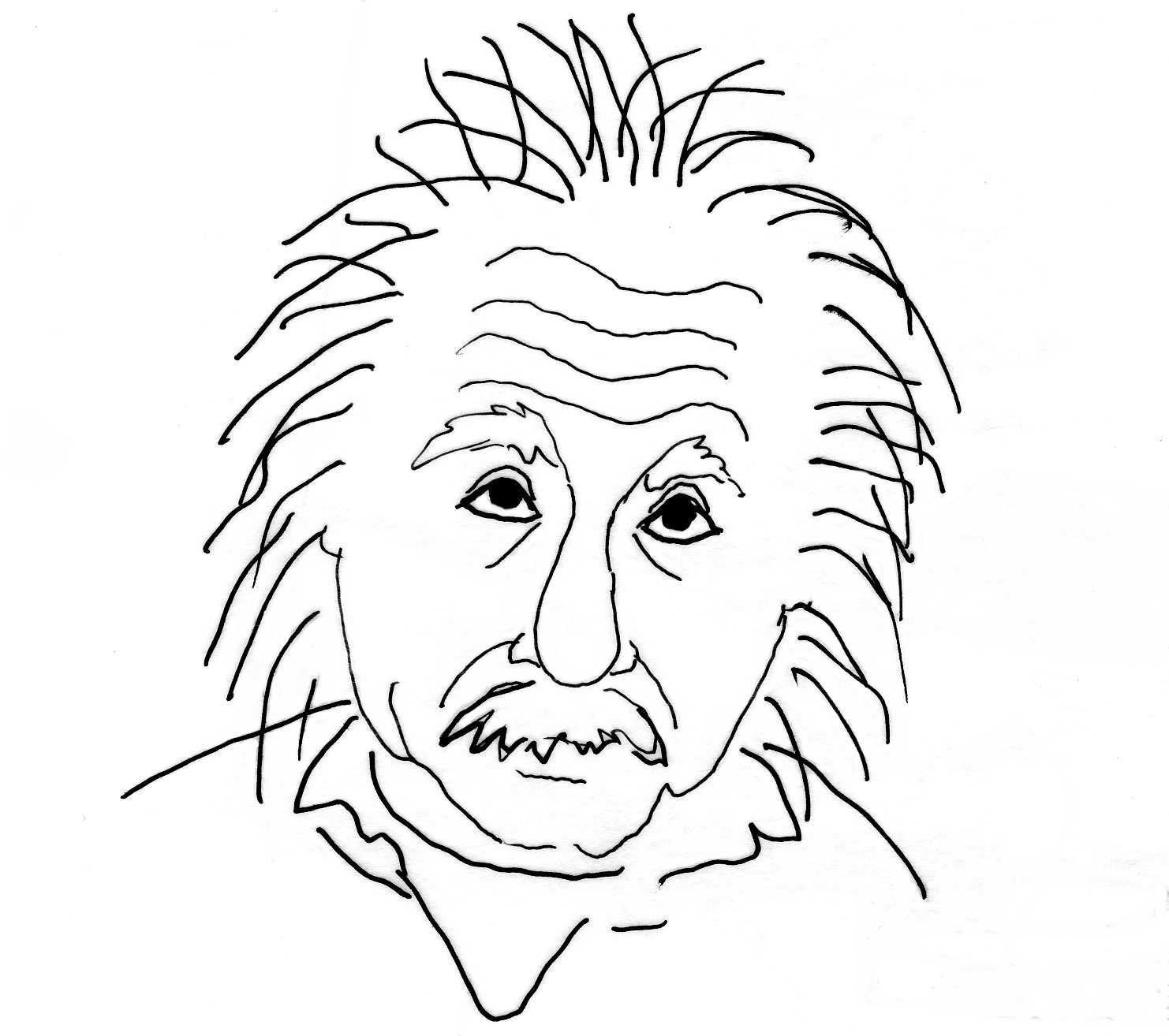 1482x1314 Albert Einstein Drawing