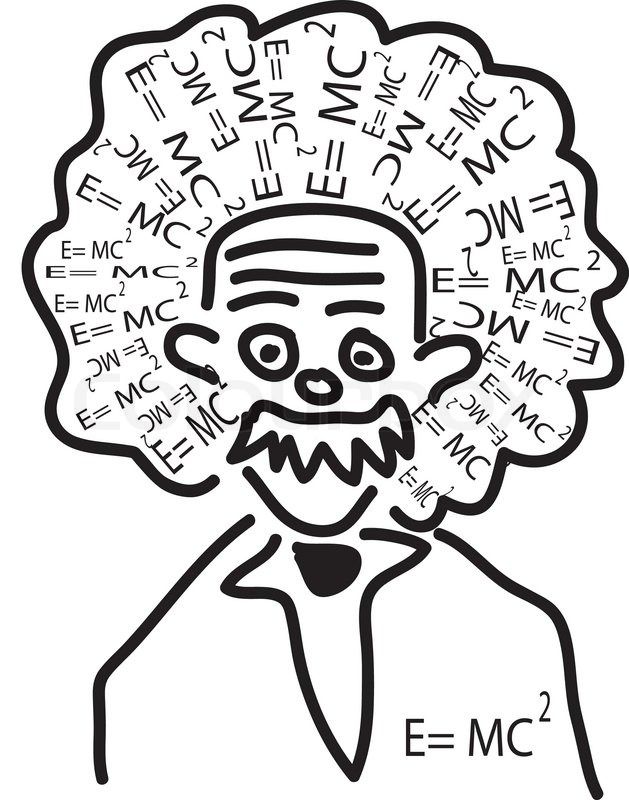 629x800 Einstein Head With His Theory As Hair Stock Vector Colourbox