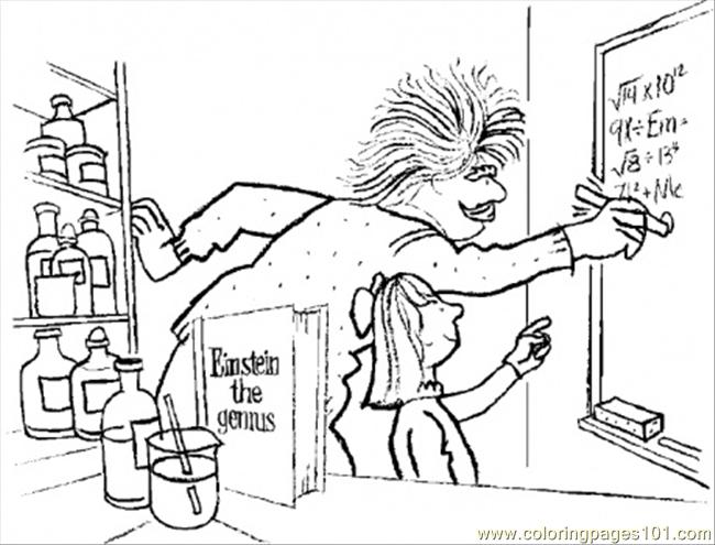 650x495 Albert Einstein The Genuis Coloring Page