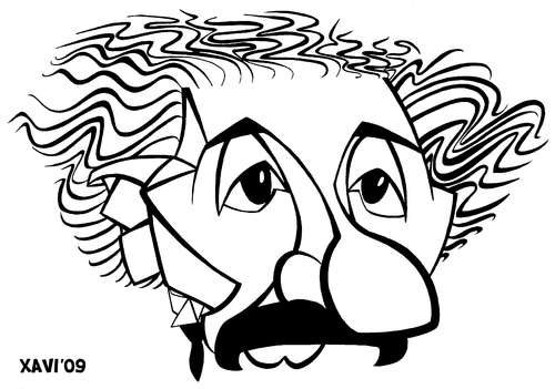500x351 Albert Einstein By Xavi Caricatura Famous People Cartoon Toonpool