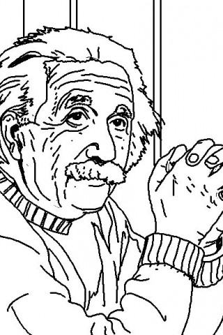 320x480 Albert Einstein Coloring Pages For Kids Printable Pictures
