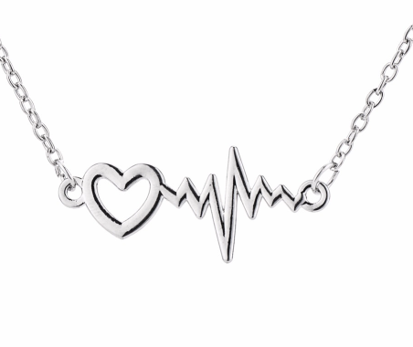452x380 Trendy Ekg Heartbeat Zigzag Wave Pattern Pendant Necklace Gift